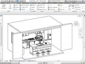 kitchen island design for mixed use 3D Model