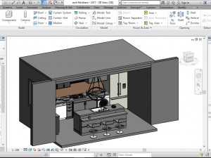 kitchen island design for mixed use 3D-Modell