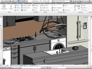 kitchen island design for mixed use 3D-Modell