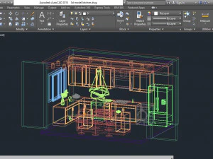 kitchen island design for mixed use 3D Model