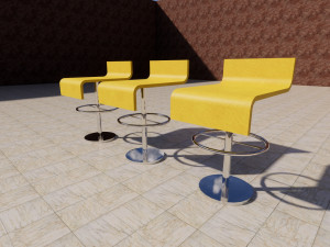 sleek bar stool revit family 3D मॉडल