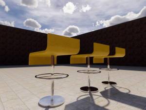 sleek bar stool revit family 3D Model