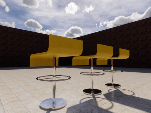 sleek bar stool revit family 3D Model