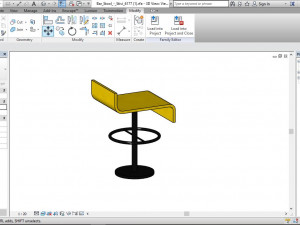 sleek bar stool revit family 3D Model