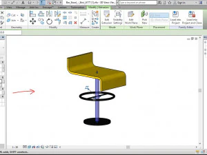 sleek bar stool revit family 3D Model