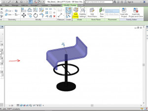 sleek bar stool revit family 3D Model