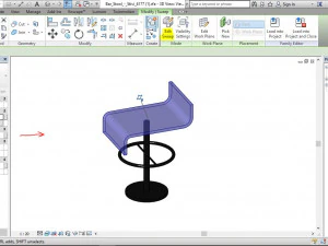 sleek bar stool revit family 3D Model
