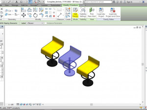 sleek bar stool revit family 3D Model