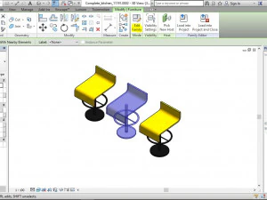 sleek bar stool revit family 3D Model
