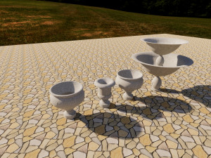 stone pot and fountain revit family 3D Model