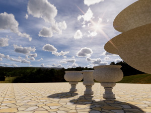 stone pot and fountain revit family 3D Model