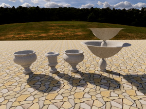 stone pot and fountain revit family 3D Model