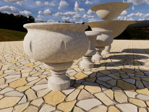 stone pot and fountain revit family 3D Model