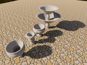 stone pot and fountain revit family 3D Model