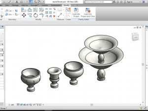 stone pot and fountain revit family 3D Model