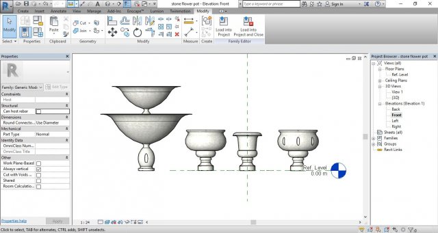 Stone Pot And Fountain Revit Family 3D Модель In Украшение 3DExport
