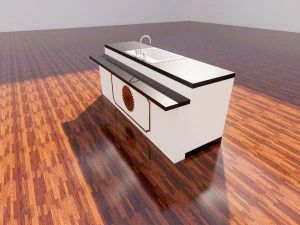 kitchen cabinet with sink 3D Model
