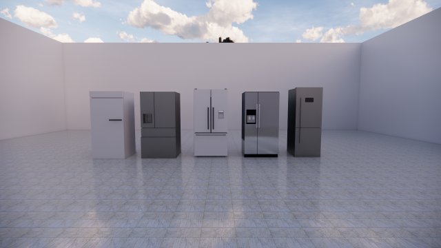 refrigerator revit family package 3D Model .c4d .max .obj .3ds .fbx .stl .blend 