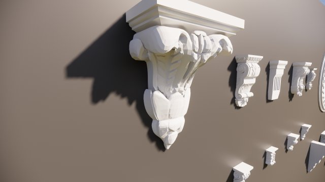 roman design elements package Model 3D .c4d .max .obj .3ds .fbx .stl .blend 