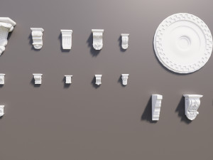roman design elements package Model 3D