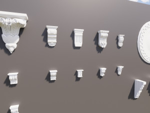 roman design elements package Model 3D