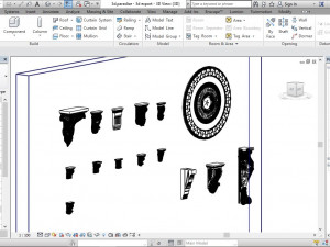 roman design elements package Model 3D