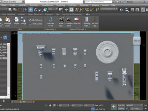 roman design elements package Model 3D