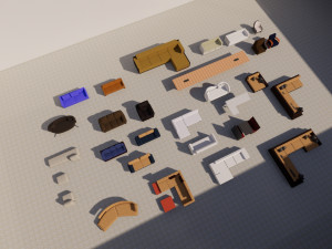 sofa revit family collection 3D Model