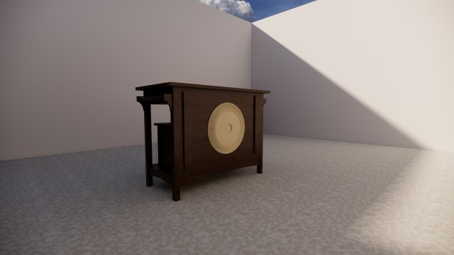 wooden drawer table Modelo 3D .c4d .max .obj .3ds .fbx .stl .blend 