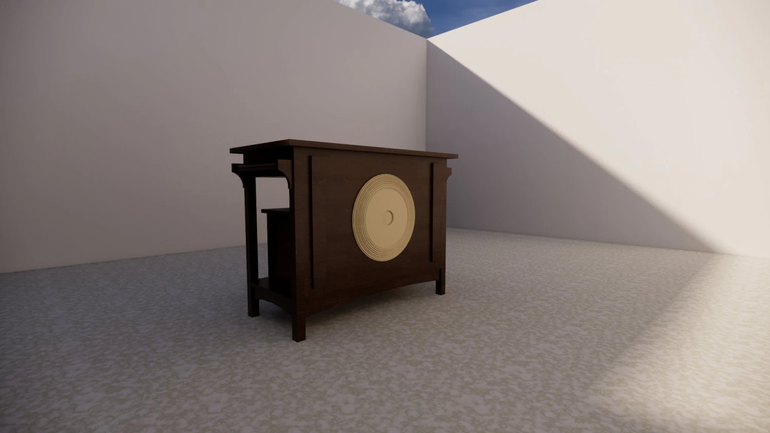 wooden drawer table 3D Model .c4d .max .obj .3ds .fbx .stl .blend 