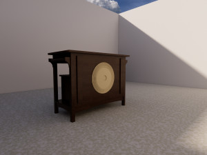 wooden drawer table 3D 모델