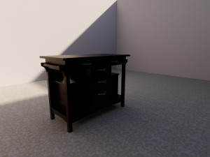 wooden drawer table Modelo 3D