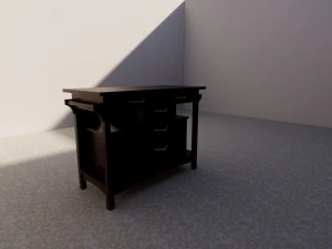 wooden drawer table 3D Model