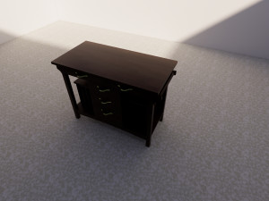 wooden drawer table Modelo 3D