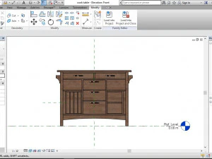 wooden drawer table 3D Model