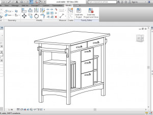wooden drawer table Modelo 3D