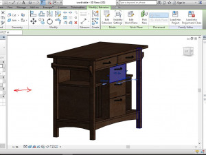 wooden drawer table Modelo 3D