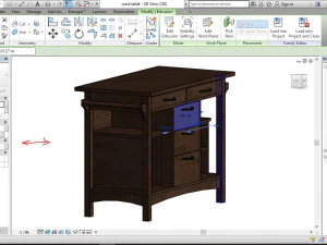 wooden drawer table 3D Model