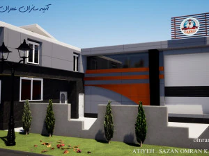 exterior concept design of a commercial food complex 3D Model