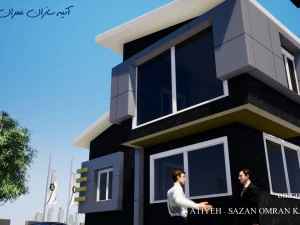 exterior concept design of a commercial food complex 3D Model