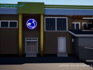 exterior concept design of a commercial food complex 3D Model