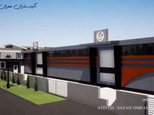 exterior concept design of a commercial food complex 3D Model