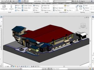 exterior concept design of a commercial food complex 3D Model