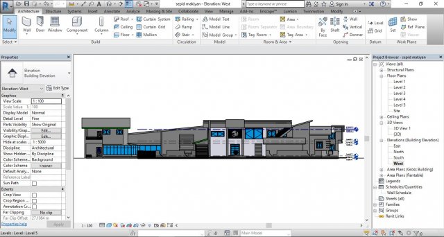 exterior concept design of a commercial food complex 3D Model in ...