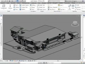 exterior concept design of a commercial food complex 3D Model