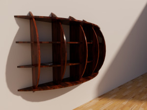 bookcase library shelf - two separate models 3Dモデル