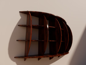 bookcase library shelf - two separate models Model 3D