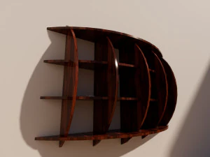 bookcase library shelf - two separate models 3D Model