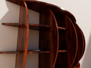 bookcase library shelf - two separate models Model 3D