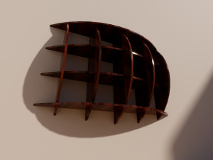 bookcase library shelf - two separate models Model 3D